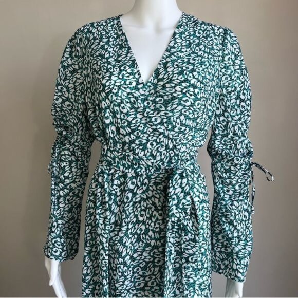 Standards and Practices Violeta Ruched Sleeves Wrap Maxi Dress - M - Picture 5 of 10